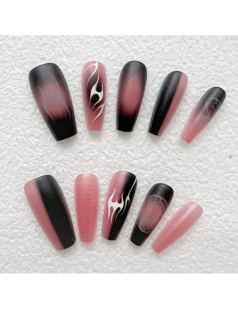 Dark wind irregular flame -Pink black