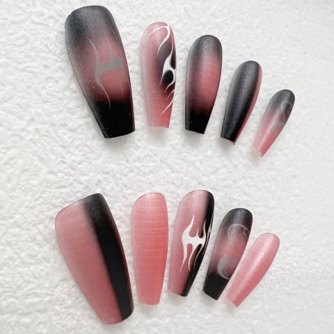 Dark wind irregular flame -Pink black