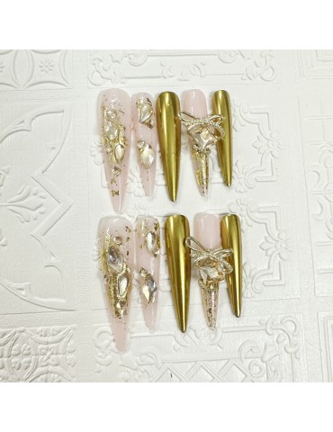 Gold leaf diamonds are very long pointed