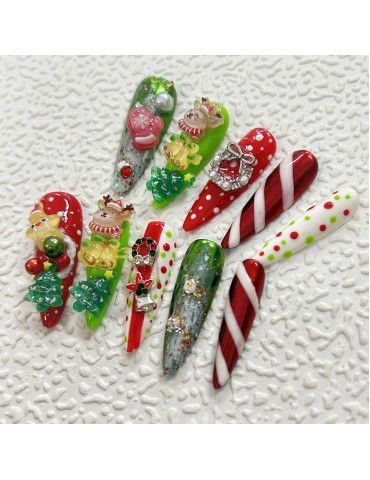 Cute colorful ornaments Christmas nail