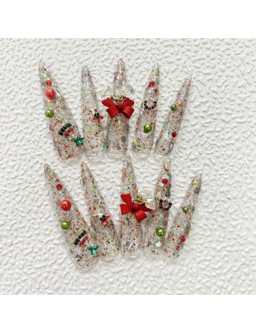 Christmas extra long transparent pointe