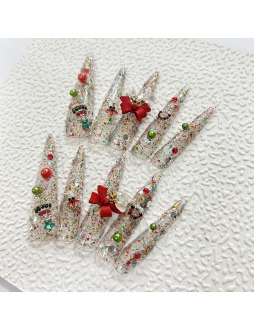 Christmas extra long transparent pointe