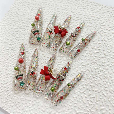 Christmas extra long transparent pointe