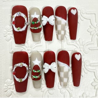 Three-dimensional Christmas tree long nail