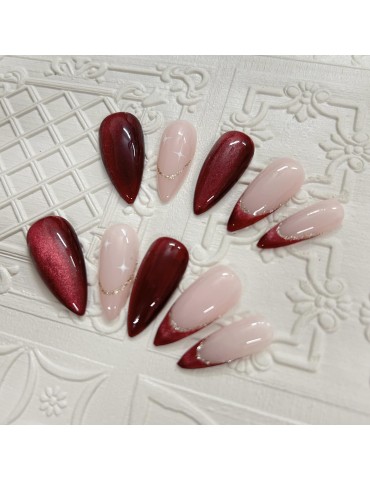 Wine red fingertips