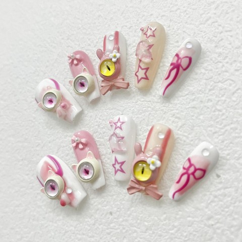Pink cat eyes