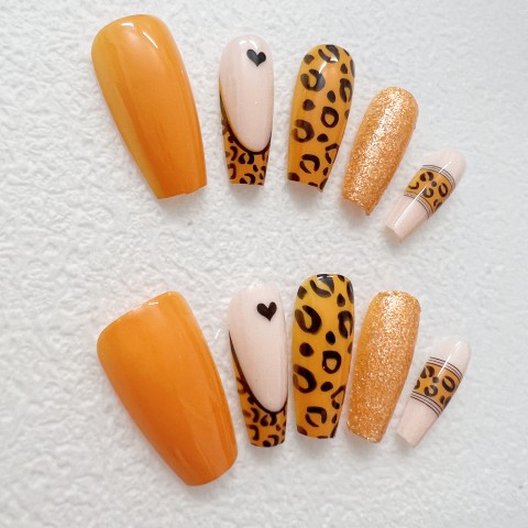 Orange leopard print